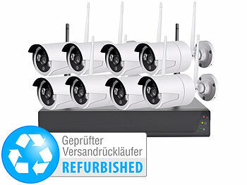 HD IP Überwachungskamera: VisorTech Funk-Überwachungssystem: HDD-Rekorder, Versandrückläufer