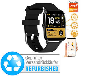 Smartwatch Herren iOS: newgen medicals ELESION-kompatible Fitness-Smartwatch, Bluetooth, Versandrückläufer