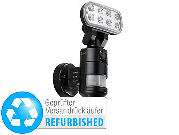 Lampe mit Bewegungsmelder: VisorTech LED-Flutlicht mit SD-Überwachungskamera (Versandrückläufer)
