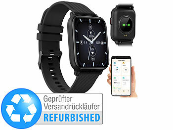 Smart-Watch Android Damen, Bluetooth: newgen medicals ELESION-kompatible Fitness-Smartwatch, Versandrückläufer