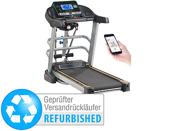Heimtrainer-Laufband: newgen medicals Profi-Laufband & Fitness-Station, App, Bluetooth (Versandrückläufer)