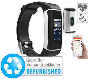Pulsuhren: newgen medicals Fitness-GPS-Armband mit XL-Farb-Display (Versandrückläufer)