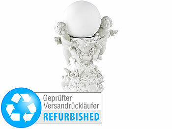 Solar-Engel für Grab: Lunartec "Engelsbrunnen" mit Solar-LED-beleuchteter Kugel (refurbished)