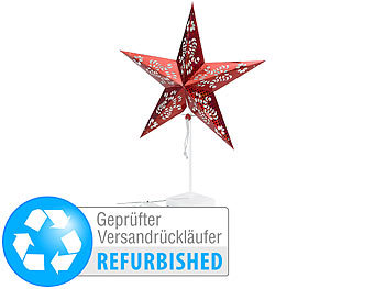 Weihnachtsstern-Lampen: Lunartec Deko-Tischleuchte in Sternform, rot Versandrückläufer
