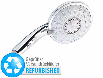 Multifunktionsduschkopf: BadeStern XL-Duschkopf mit Wasserstopp-Taste & 5 Strahlarten, Versandrückläufer
