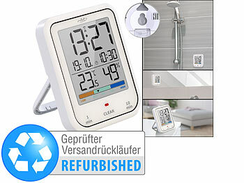 LCD Hygrometer: infactory Digitale Badezimmer- und Duschuhr, Versandrückläufer