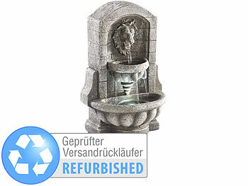 Zimmerbrunnen Pumpe: infactory Beleuchteter Zimmerbrunnen "Löwenkopf", Versandrückläufer