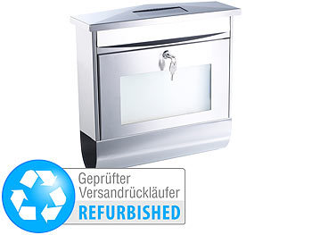 Lunartec Edelstahl-Briefkasten mit Solar-Leucht-Hausnummer (refurbished)