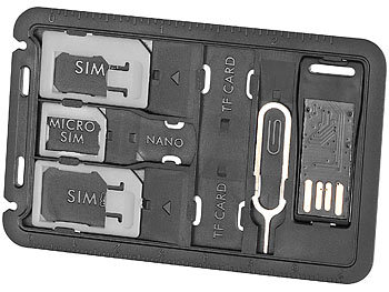 PEARL SIM-Karten-Organizer mit microSD-Cardreader