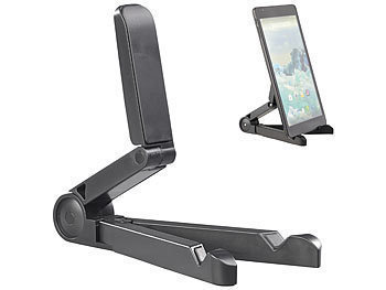 Tablet Halterung: PEARL Faltbarer Tablet-Ständer für iPad, Tablet-PC, E-Book-Reader & Co.