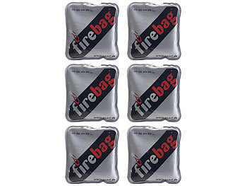 Handwärmer Mehrfach verwendbar: firebag 6er-Set Taschenwärmer "Firebag" für warme Hände, wiederverwendbar