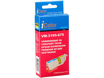 kompatible Tintenpatronen für Tintenstrahldrucker, Epson: iColor Tintenpatrone für Epson (ersetzt T2632 / 26XL), cyan