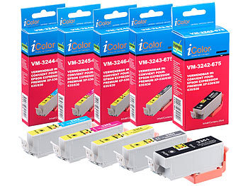 Druckerpatronen: iColor Tintenpatronen ColorPack Epson (ersetzt T3357 / 33XL), BK/PBK/C/M/Y