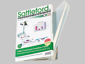 Overheadfolien: Sattleford 50 Inkjet-Overhead-Folien, DIN A4, transparent, 115 µm