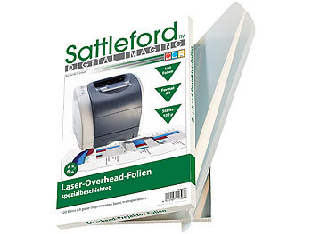 Druckerfolie: Sattleford 100 Overhead-Folien für Laserdrucker & Kopierer 100µ/glasklar