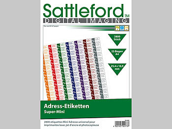 Sattleford 2800 Adress-Etiketten Super-Mini 25,4x16,9 mm Laser/Inkjet