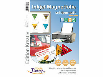 Magnetdruck: Your Design 5 Inkjet-Magnetfolien A4 matt/weiß