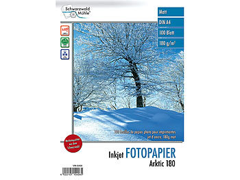 Druckerpapier: Schwarzwald Mühle 100 Blatt Inkjet-Fotopapier 'Arktic' matt 180g/m² A4