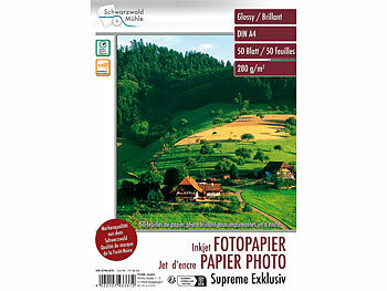 Foto-Druckerpapier: Schwarzwald Mühle Hochglanz-Fotopapier "Supreme Exklusiv", A4, 280 g/m², 50 Blatt
