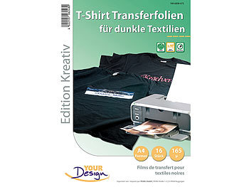 T Shirt Druck Folien: Your Design 16 T-Shirt Transferfolien für bunte Textilien A4 Inkjet