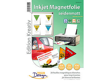 Magnetfolie bedrucken: Your Design 20 Inkjet-Magnetfolien A4 matt/weiß