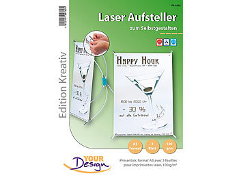 Your Design Aufsteller A3 mit 3 Blatt Laserpapier 100g/m²