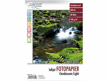 Inkjet Fotopapier: Schwarzwald Mühle 80 Bl. Fotopapier "Candescum Light" 2-seitig glossy