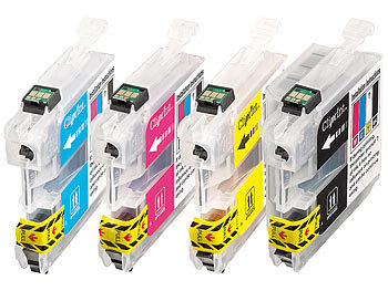 Inks for Brother Printer: iColor Color-Pack für Brother (ersetzt LC127/125), BK/C/M/Y
