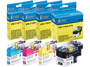 Ink for Brother Printer: iColor ColorPack für Brother (ersetzt LC-229XL / 225XL), BK/C/M/Y