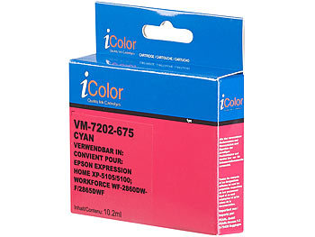 iColor Tintenpatrone für Epson-Drucker (ersetzt C13T02W24010), cyan (blau)