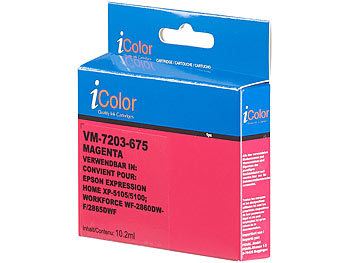 iColor Tintenpatrone für Epson-Drucker (ersetzt C13T02W34010), magenta (rot)