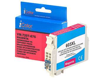 Ersatz-Druckerpatronen für Epson: iColor Tintenpatrone für Epson-Drucker (ersetzt C13T03A34010 / 603XL) magenta