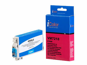 Patronen kompatibel: iColor Patrone für Epson (ersetzt 405XL), Cyan, 19 ml