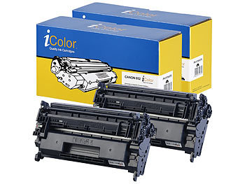 Laserdrucker Cartridge: iColor 2er-Set kompatible Toner für Canon-Toner-Kartusche 052, schwarz