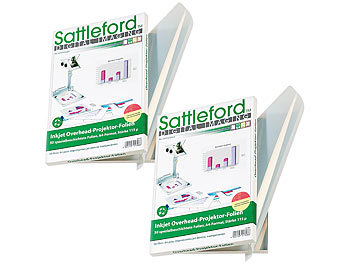 Overhead Papier: Sattleford 100 Inkjet-Overhead-Folien, DIN A4, transparent, 115 µm, Sparpack