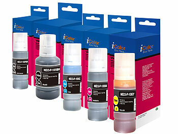 Druckerfarbe Nachfüllset: iColor Nachfüll-Tinten ColorPack, statt Epson C13T00Q140/R140-440, BK/P/C/M/Y