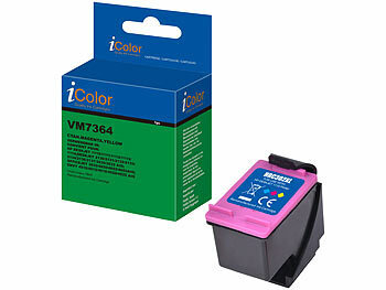 Officejet 3833, HP: iColor recycled Recycled Tintenpatrone, ersetzt HP F6U67AE, cyan, magenta, yellow