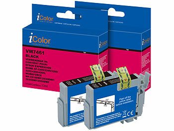 kompatible Tintenpatronen für Tintenstrahldrucker, Epson: iColor 2er-Set Tinte für Epson, ersetzt 604XL BK, schwarz, bis 1.200 Seiten
