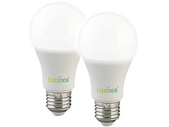 Luminea 2er-Set LED-Lampen mit Radar-Sensor, E27, 15 Watt, 1.500 lm, F, 6500 K
