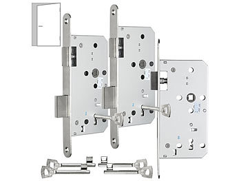 WC Schloss: AGT 3er-Set Buntbart-Einsteckschlösser für Zimmertüren, Falle, DIN links