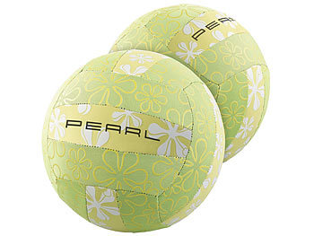 Beachball: PEARL 2er-Set wasserfeste Beach-Volleybälle mit Neopren-Überzug