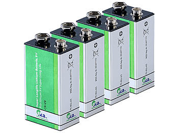 10 Jahres Batterie: tka 4er-Set Super-Longlife 9-V-Block Lithium-Batterien