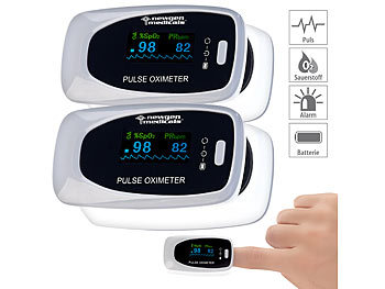Oximeter: newgen medicals 2er-Set medizinische Finger-Pulsoximeter mit LCD-Farbdisplay