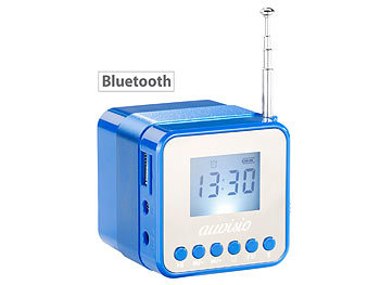 auvisio Mini-MP3-Station MPS-560.cube mit Radio, Wecker & Bluetooth, 8 Watt
