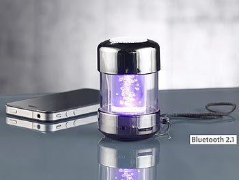 auvisio Mobiler Lautsprecher mit Bluetooth, LED RGB-Lichteffekten, 3 W