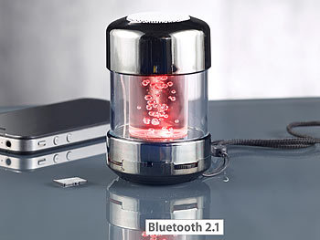 auvisio Mobiler Lautsprecher mit Bluetooth, LED RGB-Lichteffekten, 3 W
