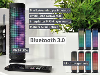 auvisio Lautsprecher & MP3-Player LSS-310 mit Bluetooth, 80 RGB LEDs, 20 Watt