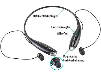 auvisio Stereo-Headset SH-40.bt mit Bluetooth 4.0, aptX, 10 Std. Laufzeit