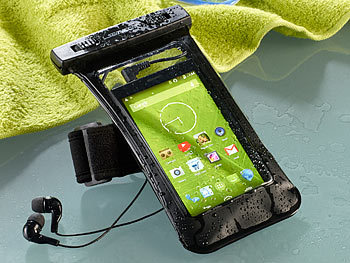 Somikon Wasserdichte Smartphone & iPhone-Tasche bis 5,3", Headset-Anschluss
