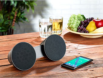 auvisio Portabler Stereo-Lautsprecher MSS-410.bt mit  Bluetooth, 15 Watt